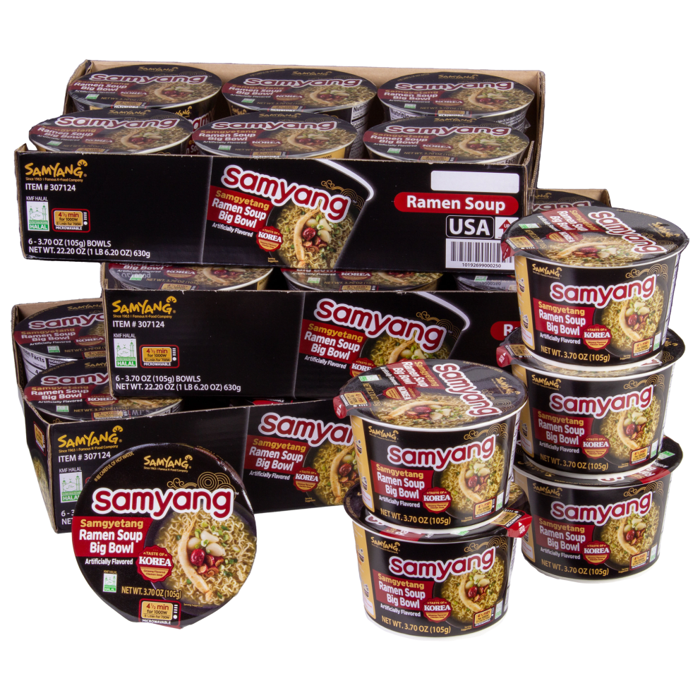 24-Pack Samgyetang Ramen Noodle Soup (Big Bowl 3.7oz)