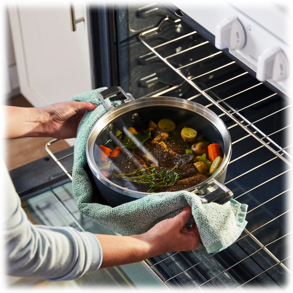 Transition from the stovetop to the oven with this oven-safe cookware up to 400°F