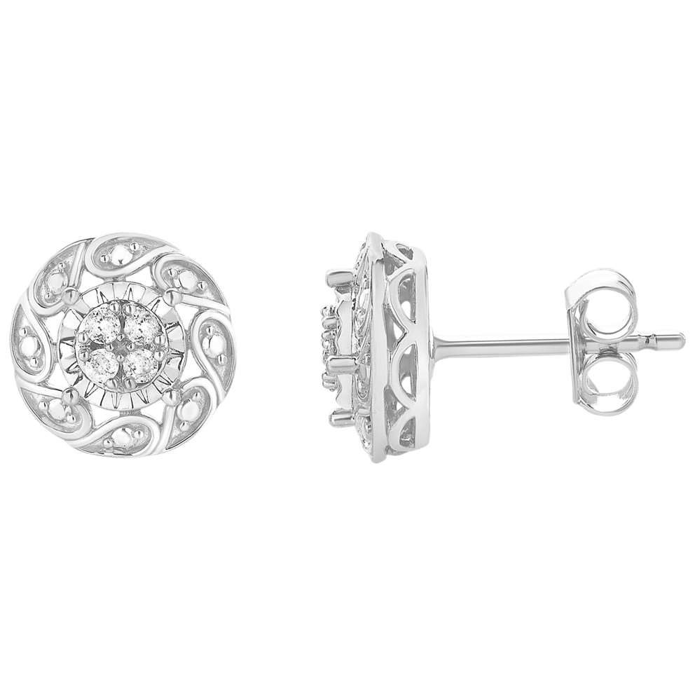 Unique Designs 1/10 Carat TW Lab Grown Diamond Stud Earrings