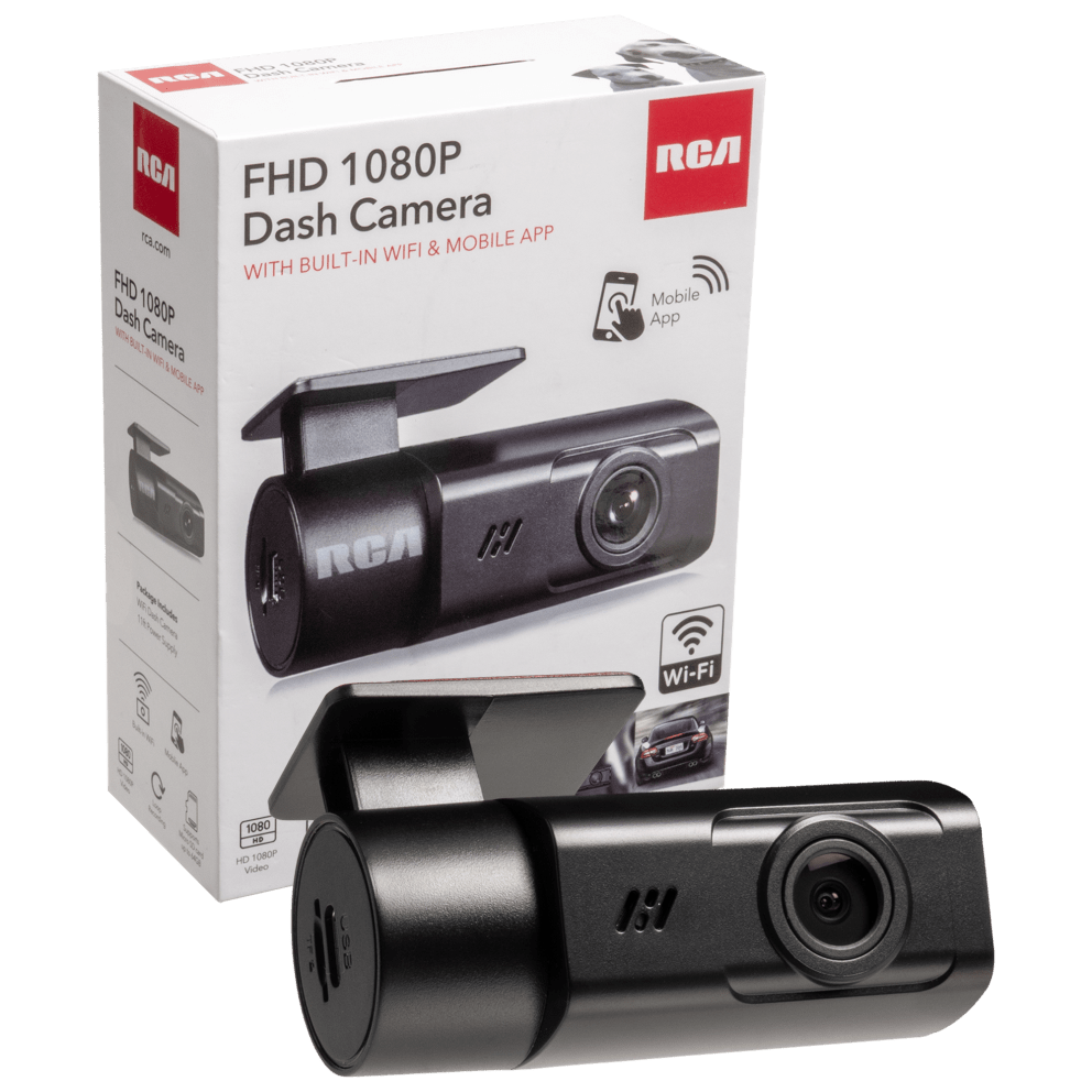 RCA 1080P Dash Cam with Built-In WiFi & Mobile App