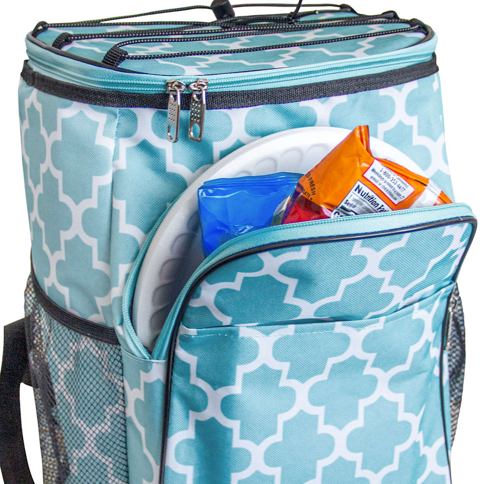 Front zippered pocket offers quick access to frequently used items