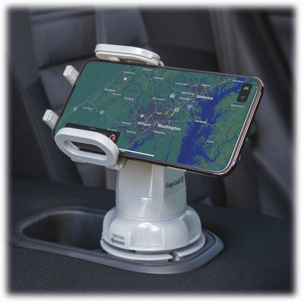 Adjusts to fit any size phone or cup holder