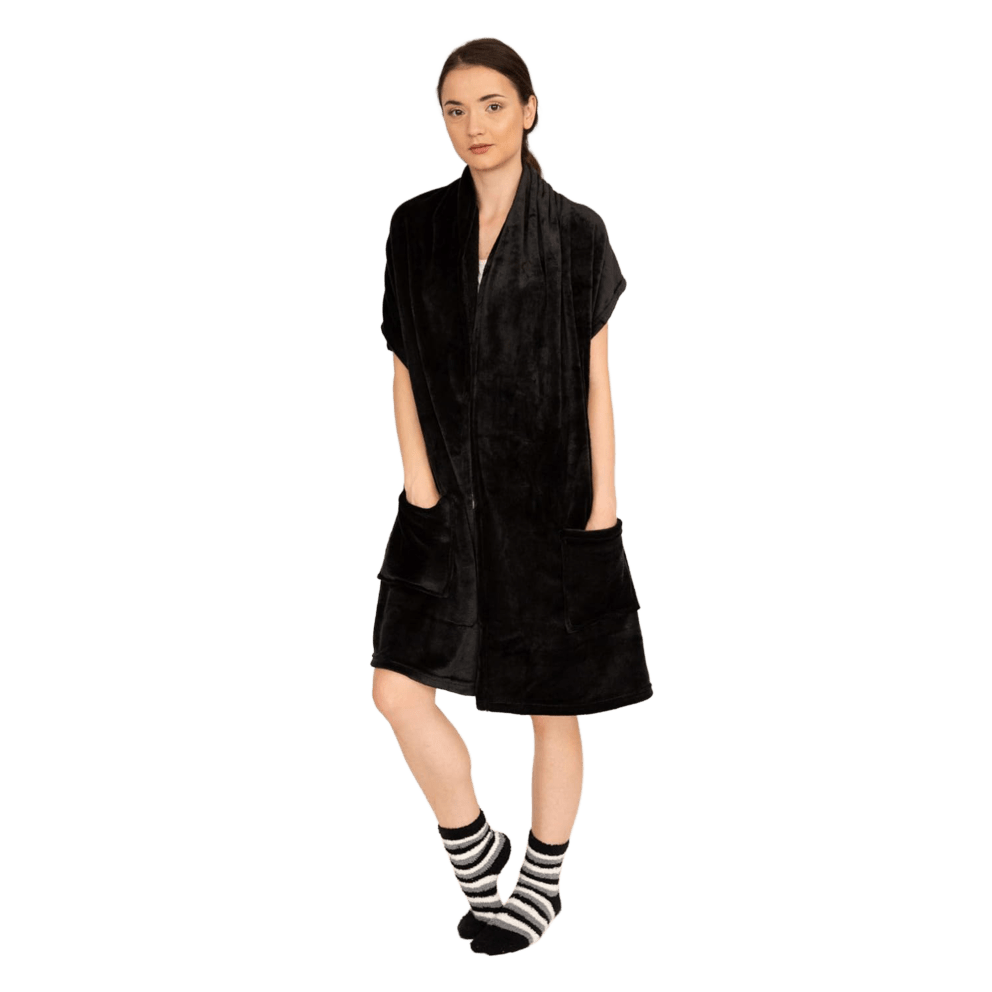 Stay cozy from head to toe with matching plush socks included