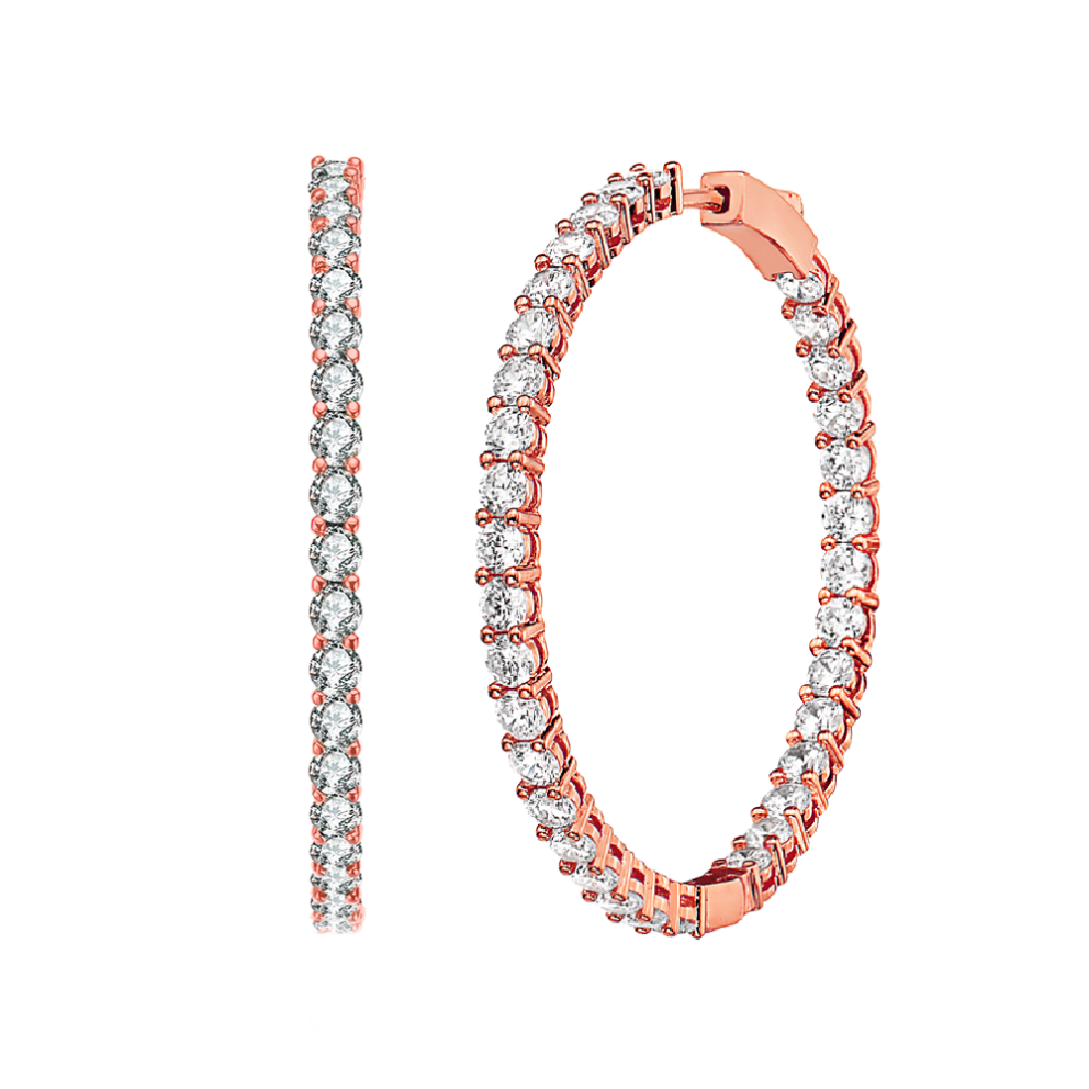 18K Rose Gold Plated - Clear