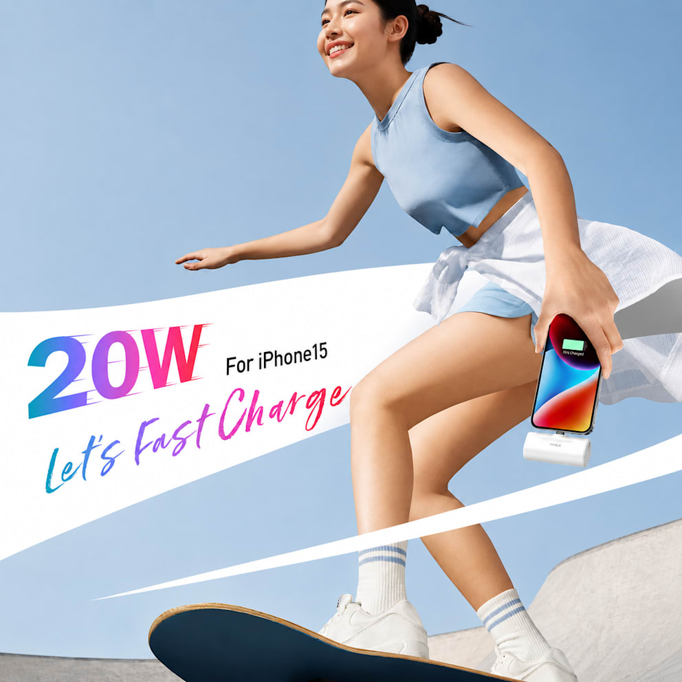 The 20W fast charging output delivers quick and efficient power.