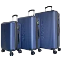 This versatile 3-piece ABS set with dual spinners, gives you flexibility to suit your travel needs with a mix of mobility and expandability (shown Navy)
