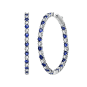 Rhodium Plated - Clear and Blue