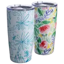 2-Pack: 20oz Tumblers (Floral & Blue Sketch)