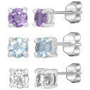 Set A: Amethyst, Blue Topaz and White Topaz