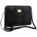 13" Zippered with Strap Python Black