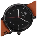 Black Case w/ Black Dial on Brown Strap