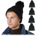 Men's Black with Pom