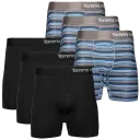 6" Cool Cotton Boxer Briefs (Tabloid Stripe/Black)