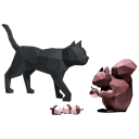 Black Cat & Squirrel