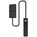 Black/3-Outlet + 3-USB