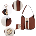 Gold tone hardware and top magnetic snap and zip closure