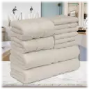 Generously sized towels are soft and absorbent