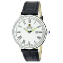 Stainless Steel Case with Black Leather Band
