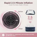Twin inflates in just 2.5 minutes with the built-in pump
