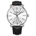 Silver Case with Silver Dial and Black Strap