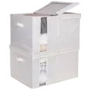2 Jumbo Storage Bins - Floral Taupe