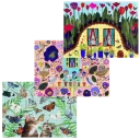 Butterfly and Kitten Friends + Purple Finches + Bunny's House