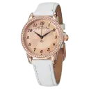 Rose Gold-Tone Case with White Leather Strap