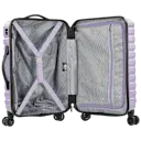 Zippered divider and mesh pocket simplify organized packing.