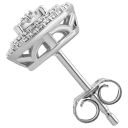 Each earring features a prong-set round-cut diamond