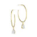 Jennifer Miller 14K Gold-Plated Oval Hoop Drop Earrings