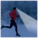 Bright front-facing light illuminates your path for hands-free visibility