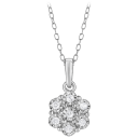 Unique Design 1/10 Carat TW Lab Grown Diamond Cluster Necklace