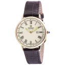 Gold Case with Brown Leather Band