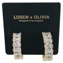 LOREN + OLIVIA Aretes de Aro Baguette $25