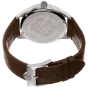 Silver Tone, Black Dial w/ Brown Inlay, and Brown Strap