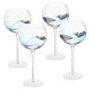 Large Stem Wine Glasses - Blue Line
