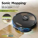 Sonic mopping scrubs floors up to 100 times per minute to lift stuck on messes.