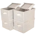 4 Medium Storage Bins Color - Floral Taupe