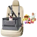 Dog Car Seat (Grey) + 3-Pack Toys