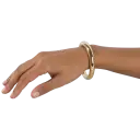 Minimal yet striking gold bangle with radiant shine.