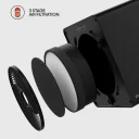 3-in-1 filter with True HEPA filtration traps odors, dust, pollen, and more