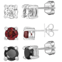 Set B: White Topaz, Garnet and Onyx