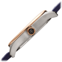 Two-Tone Silver and Rose Gold, Silver Dial w/ Blue Inlay, and Blue Strap