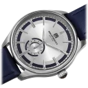 Silver Tone, Silver Dial w/ Blue Inlay, and Blue Strap
