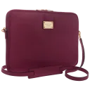 13" Zippered with Strap Peony Saffiano