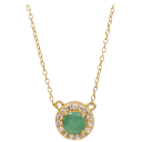 Emerald & White Topaz/18K Gold Over Sterling Silver
