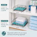 Adjusts from 9.5" to 13.5" wide for customizable storage anywhere.
