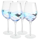 Large Wine Glasses - Blue Line