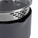 Cover with built-in strainer