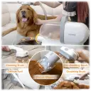 Combines trimming, combing, hair removal, & vacuuming